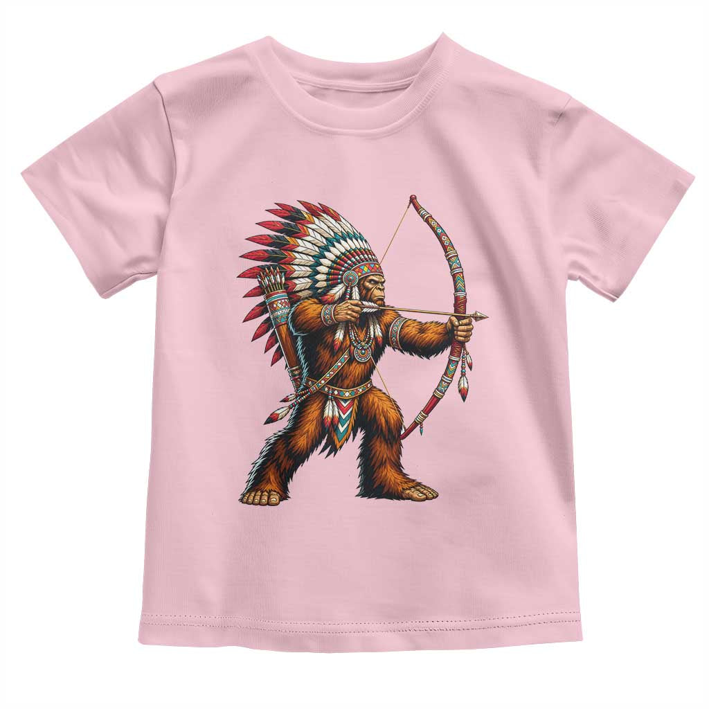 Native American Bigfoot Chief Toddler T Shirt Forest Warrior Pride Graphic