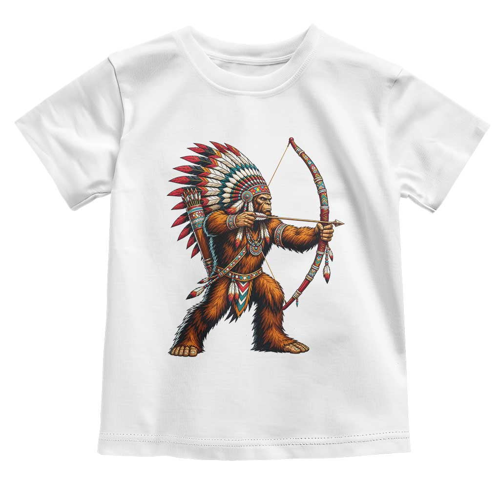 Native American Bigfoot Chief Toddler T Shirt Forest Warrior Pride Graphic