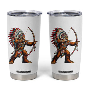 Native American Bigfoot Chief Tumbler Cup Forest Warrior Pride Graphic