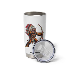 Native American Bigfoot Chief Tumbler Cup Forest Warrior Pride Graphic