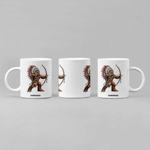 Native American Bigfoot Chief Coffee Mug Forest Warrior Pride Graphic