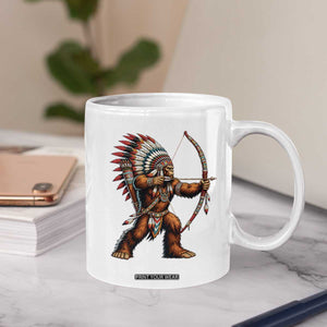 Native American Bigfoot Chief Coffee Mug Forest Warrior Pride Graphic