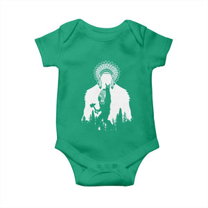 Bigfoot Native American Chief Baby Onesie Hunting Spear Warrior Graphic