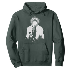 Bigfoot Native American Chief Hoodie Hunting Spear Warrior Graphic