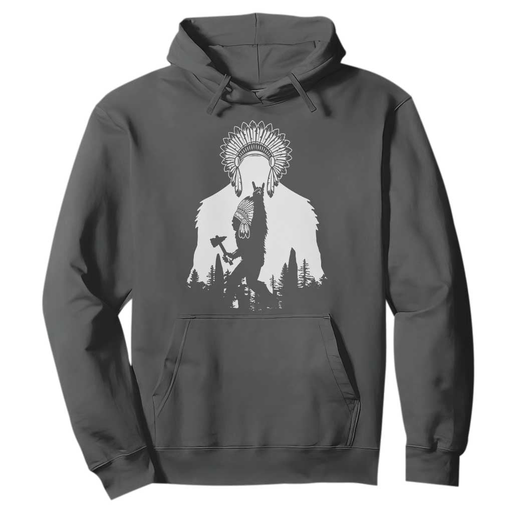 Bigfoot Native American Chief Hoodie Hunting Spear Warrior Graphic