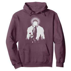 Bigfoot Native American Chief Hoodie Hunting Spear Warrior Graphic