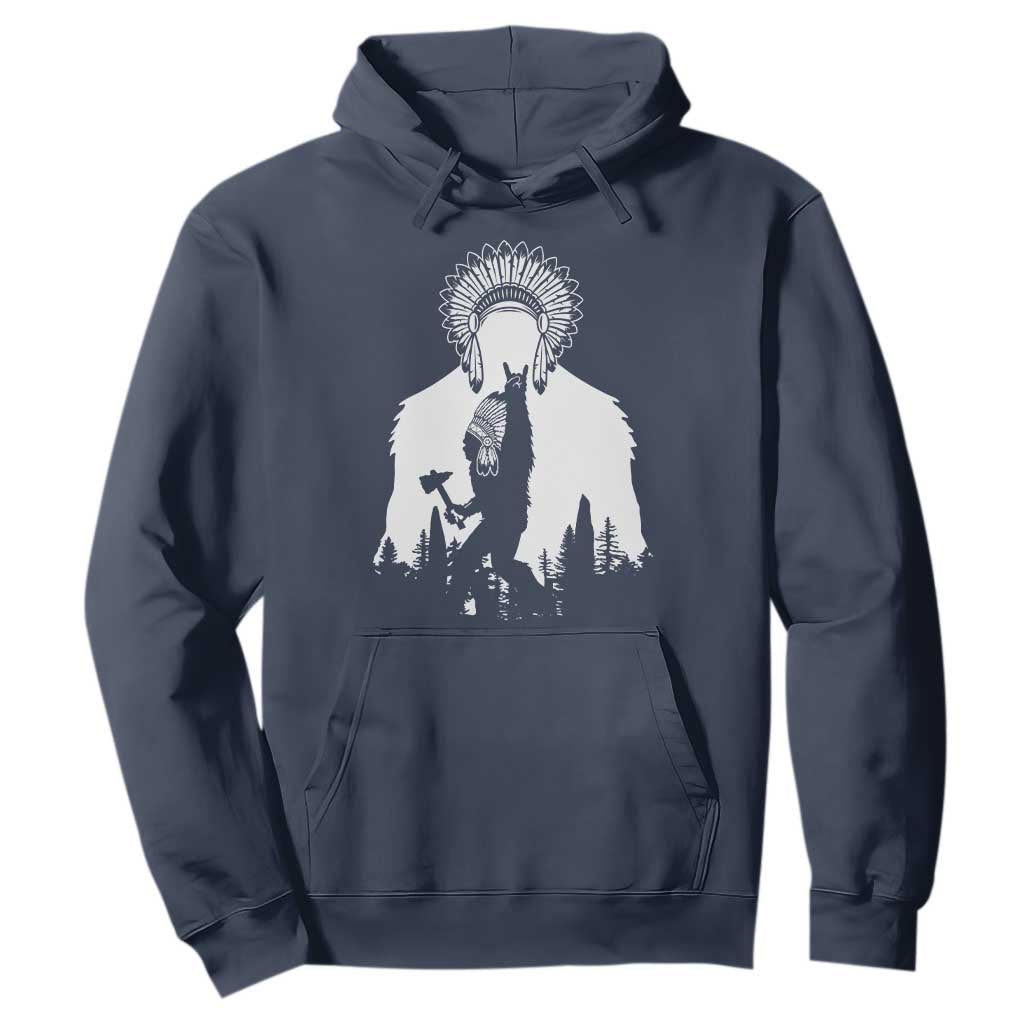 Bigfoot Native American Chief Hoodie Hunting Spear Warrior Graphic