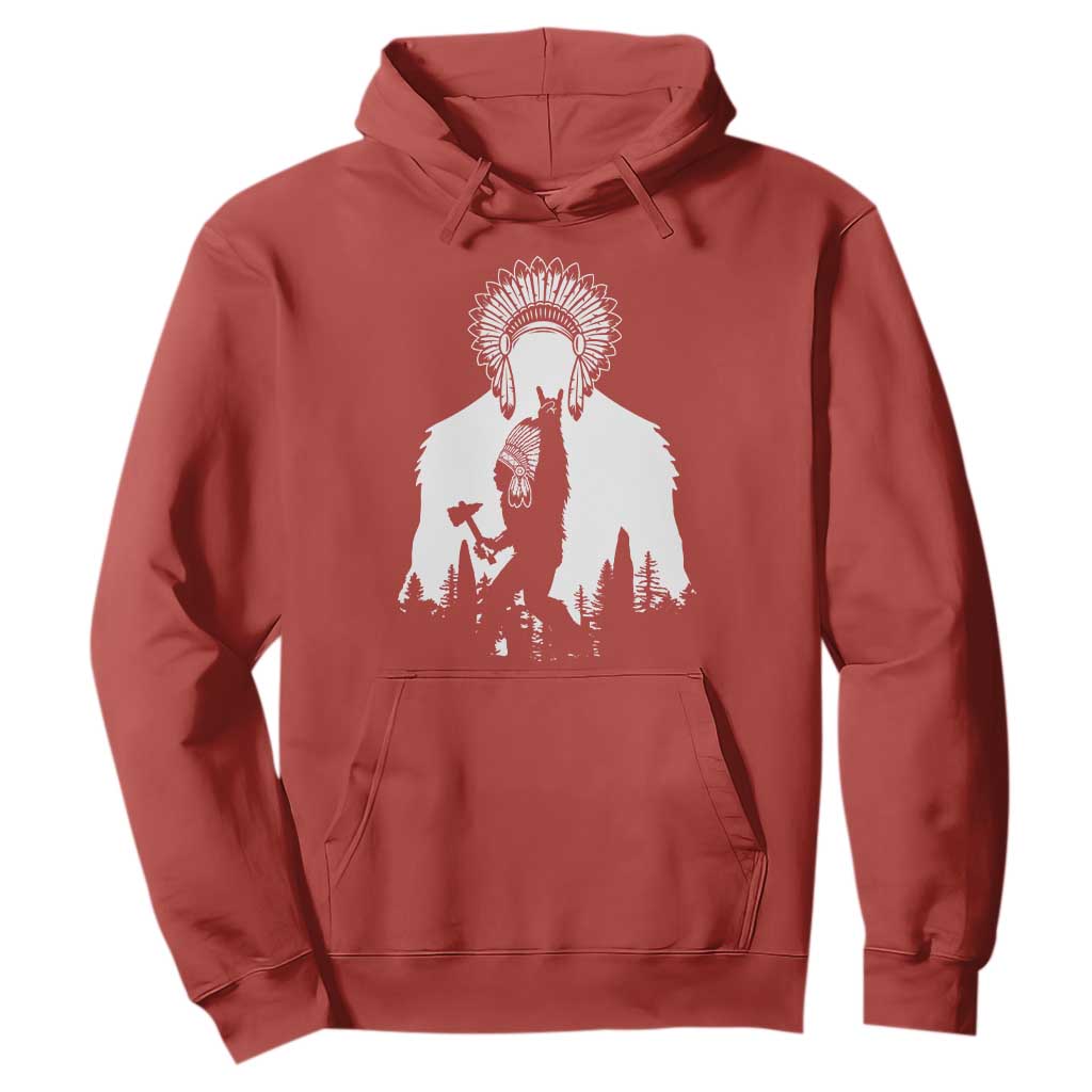 Bigfoot Native American Chief Hoodie Hunting Spear Warrior Graphic