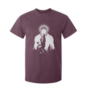 Bigfoot Native American Chief T Shirt For Kid Hunting Spear Warrior Graphic