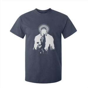 Bigfoot Native American Chief T Shirt For Kid Hunting Spear Warrior Graphic