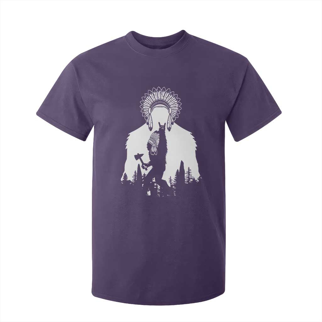 Bigfoot Native American Chief T Shirt For Kid Hunting Spear Warrior Graphic