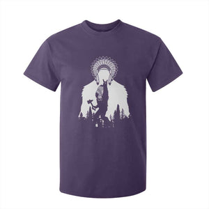 Bigfoot Native American Chief T Shirt For Kid Hunting Spear Warrior Graphic