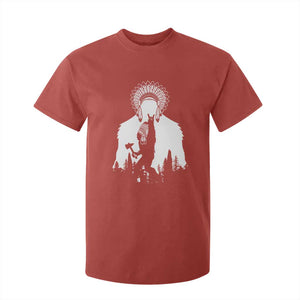 Bigfoot Native American Chief T Shirt For Kid Hunting Spear Warrior Graphic
