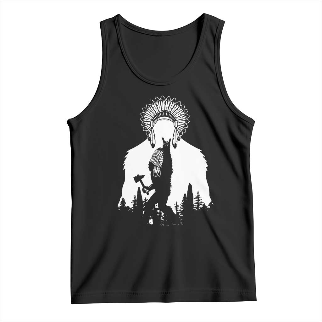 Bigfoot Native American Chief Tank Top Hunting Spear Warrior Graphic