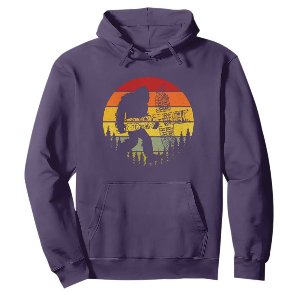Vintage Pacific Northwest Bigfoot With Totem Pole Hoodie