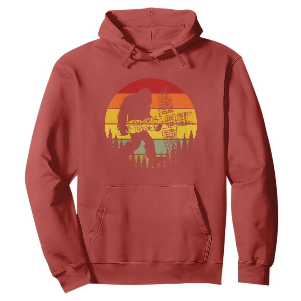 Vintage Pacific Northwest Bigfoot With Totem Pole Hoodie