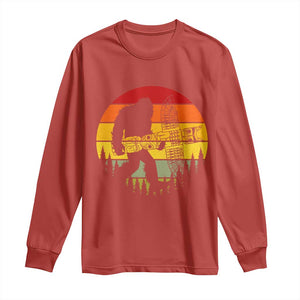 Vintage Pacific Northwest Bigfoot With Totem Pole Long Sleeve Shirt