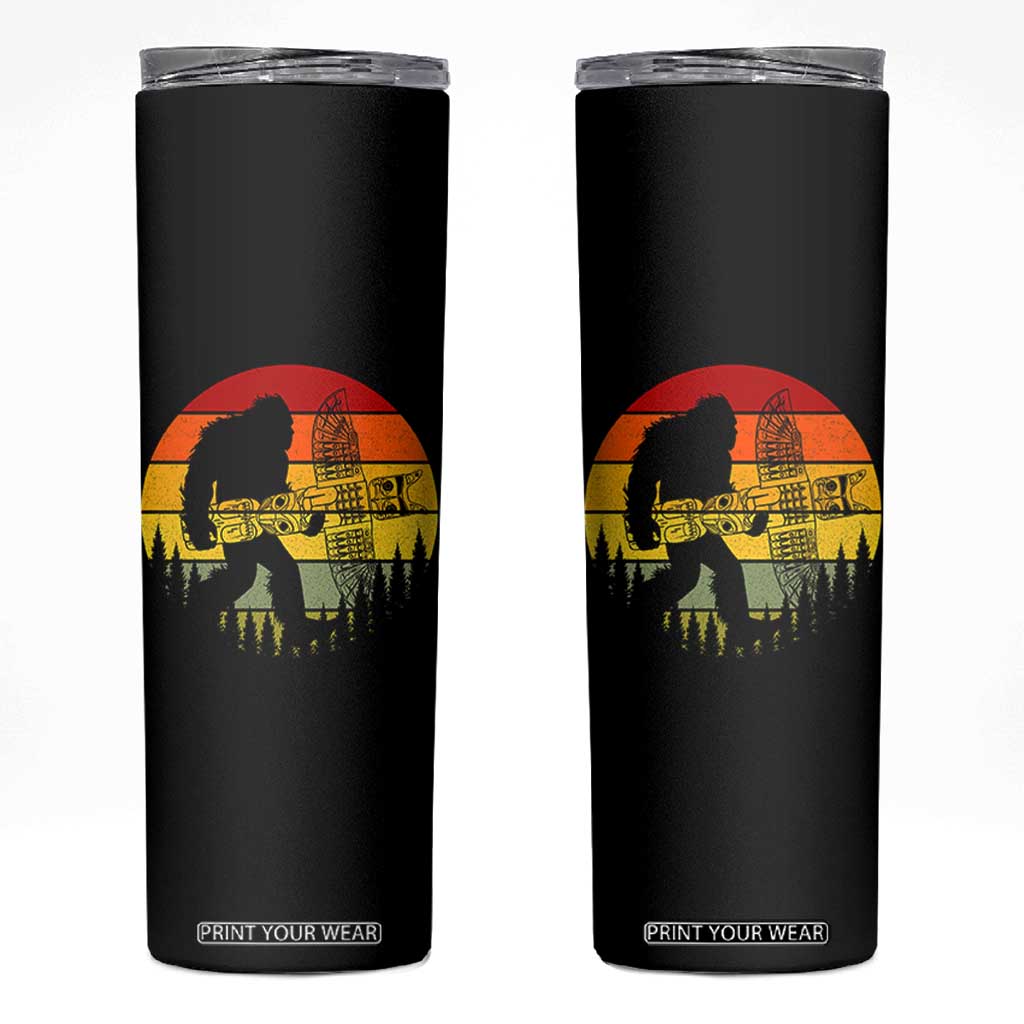 Vintage Pacific Northwest Bigfoot With Totem Pole Skinny Tumbler