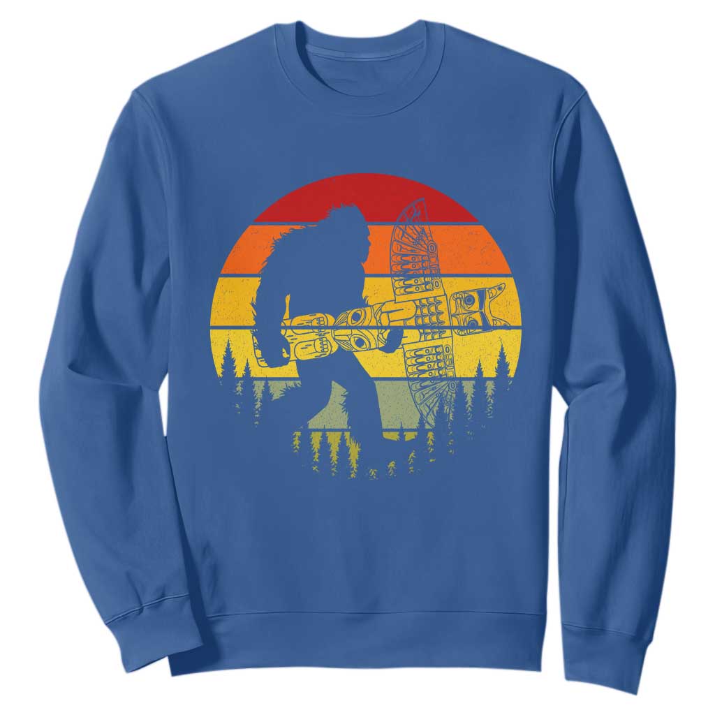 Vintage Pacific Northwest Bigfoot With Totem Pole Sweatshirt