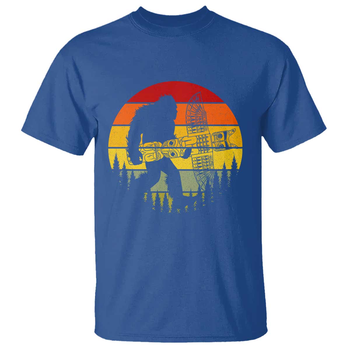Vintage Pacific Northwest Bigfoot With Totem Pole T Shirt
