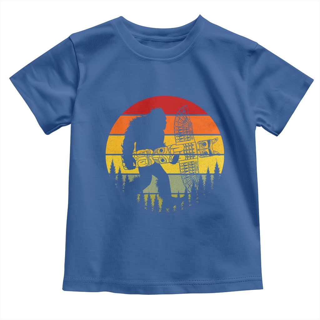 Vintage Pacific Northwest Bigfoot With Totem Pole Toddler T Shirt