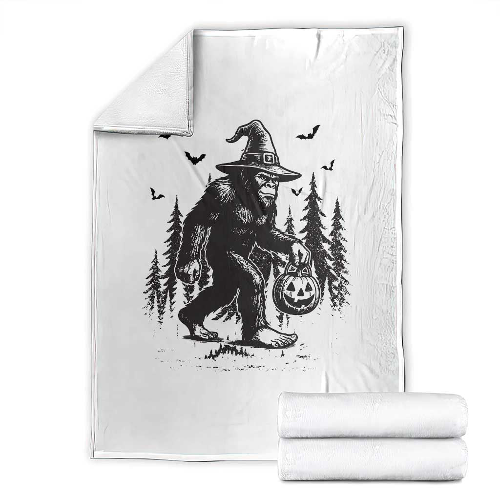 Funny Halloween Gift Throw Blanket Bigfoot Witch Costume TS12 White Print Your Wear