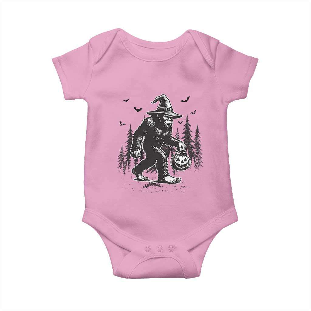 Funny Halloween Gift Baby Onesie Bigfoot Witch Costume TS12 Light Pink Print Your Wear