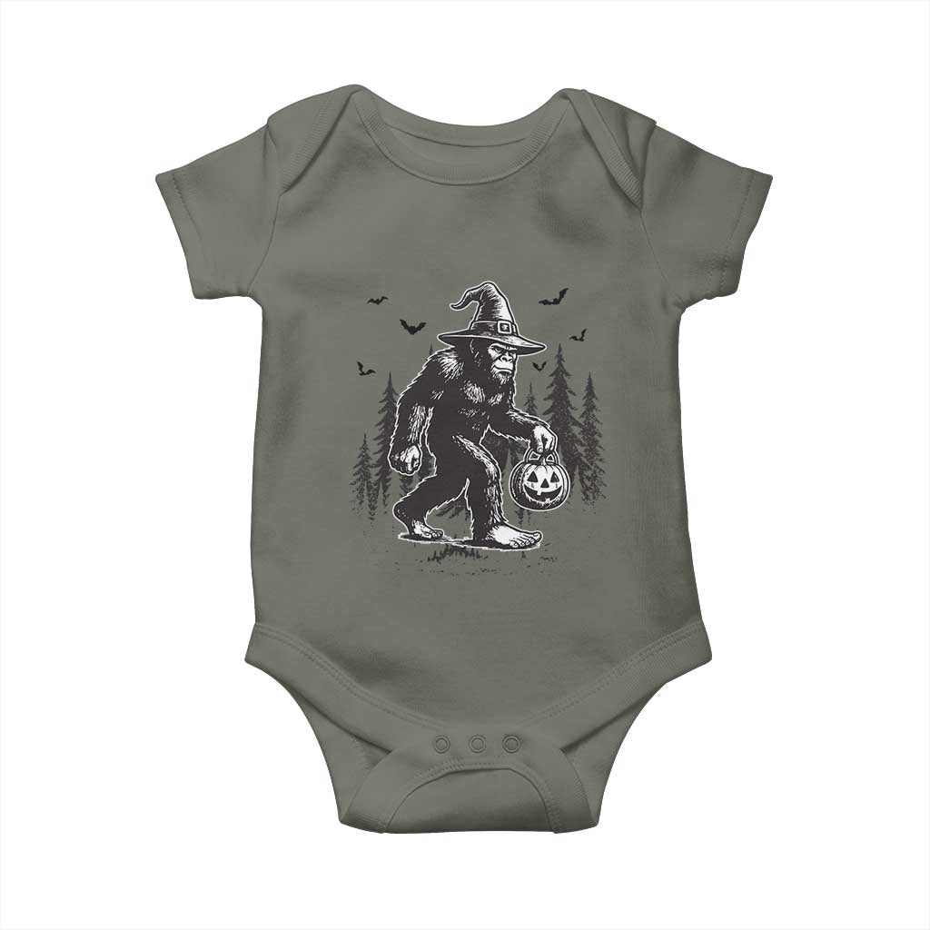 Funny Halloween Gift Baby Onesie Bigfoot Witch Costume TS12 Military Green Print Your Wear