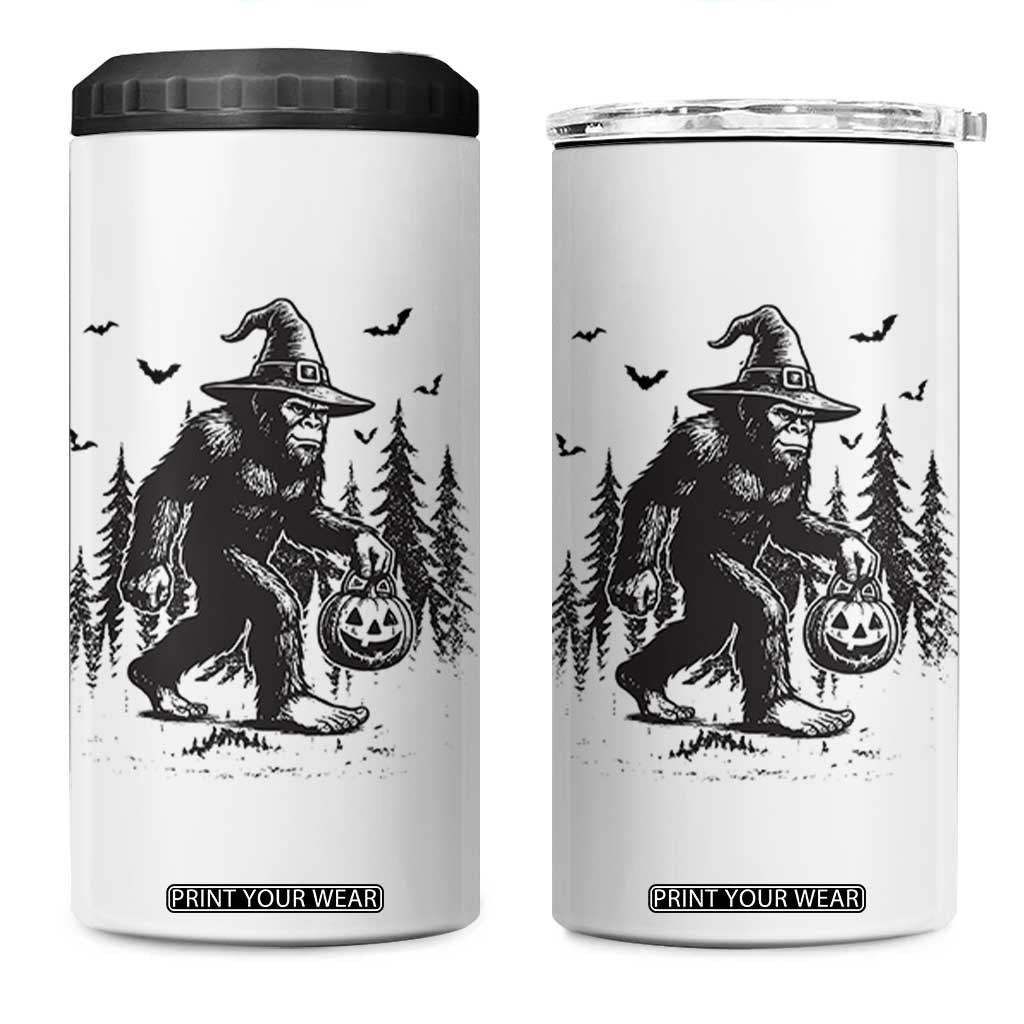 Funny Halloween Gift 4 in 1 Can Cooler Tumbler Bigfoot Witch Costume TS12 One Size: 16 oz White Print Your Wear