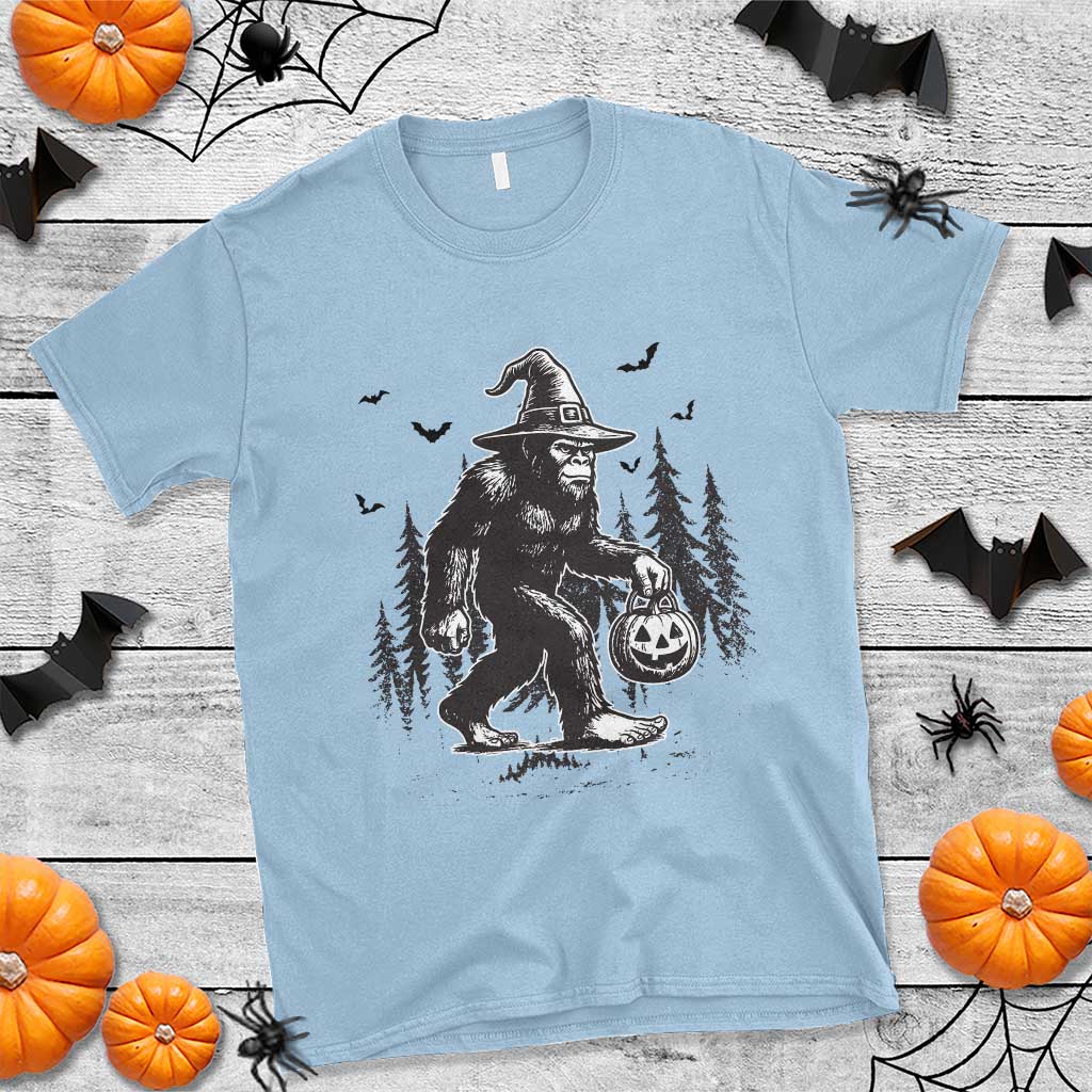 Funny Halloween Gift T Shirt Bigfoot Witch Costume TS12 Light Blue Print Your Wear