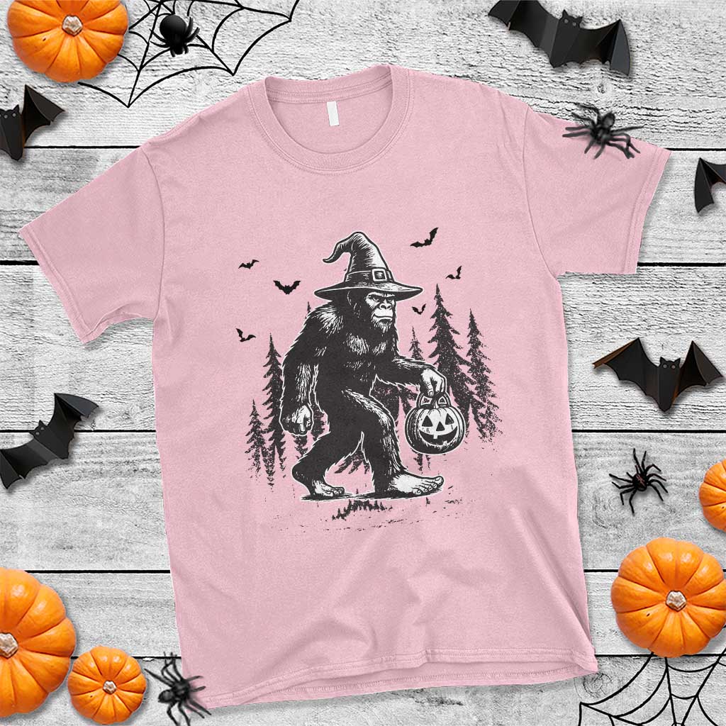 Funny Halloween Gift T Shirt Bigfoot Witch Costume TS12 Light Pink Print Your Wear