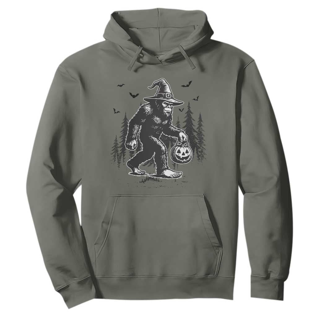 Funny Halloween Gift Hoodie Bigfoot Witch Costume TS12 Military Green Print Your Wear