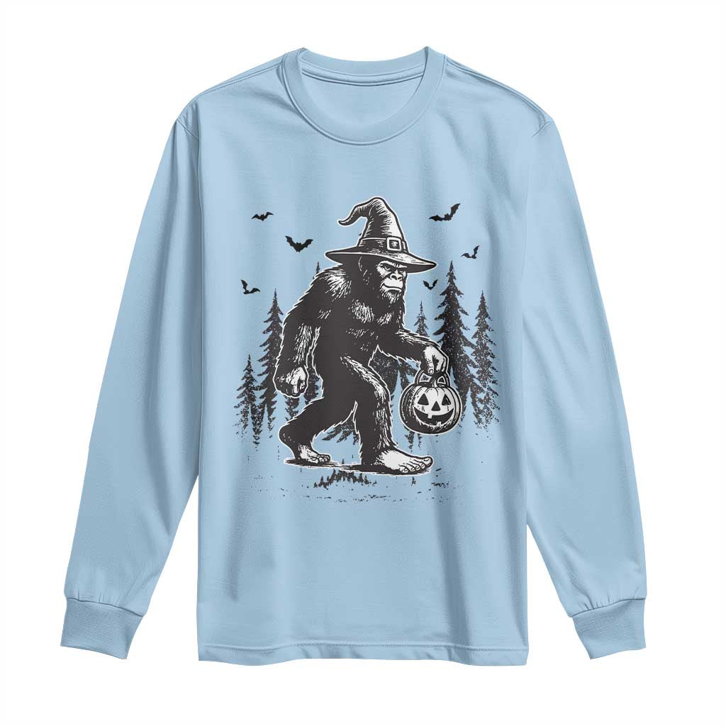 Funny Halloween Gift Long Sleeve Shirt Bigfoot Witch Costume TS12 Light Blue Print Your Wear