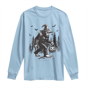 Funny Halloween Gift Long Sleeve Shirt Bigfoot Witch Costume TS12 Light Blue Print Your Wear