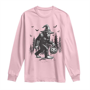 Funny Halloween Gift Long Sleeve Shirt Bigfoot Witch Costume TS12 Light Pink Print Your Wear