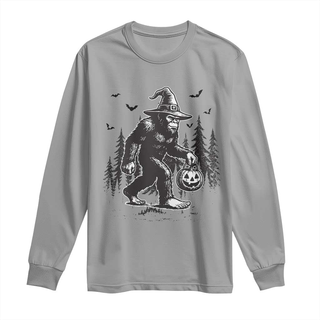 Funny Halloween Gift Long Sleeve Shirt Bigfoot Witch Costume TS12 Sport Gray Print Your Wear