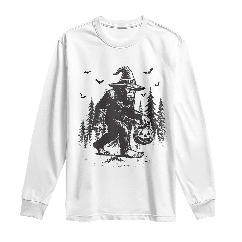 Funny Halloween Gift Long Sleeve Shirt Bigfoot Witch Costume TS12 White Print Your Wear