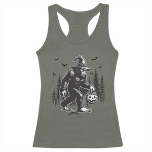 Funny Halloween Gift Racerback Tank Top Bigfoot Witch Costume TS12 Military Green Print Your Wear