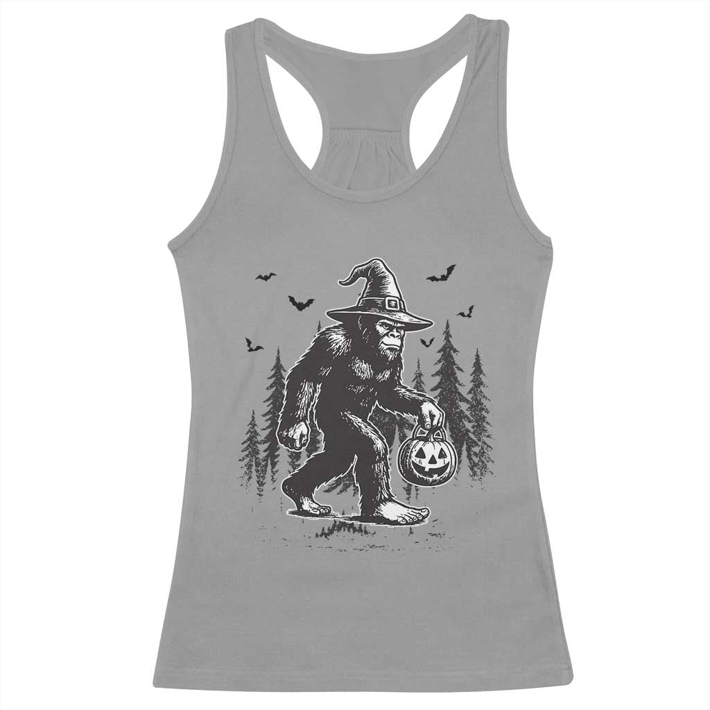 Funny Halloween Gift Racerback Tank Top Bigfoot Witch Costume TS12 Sport Gray Print Your Wear
