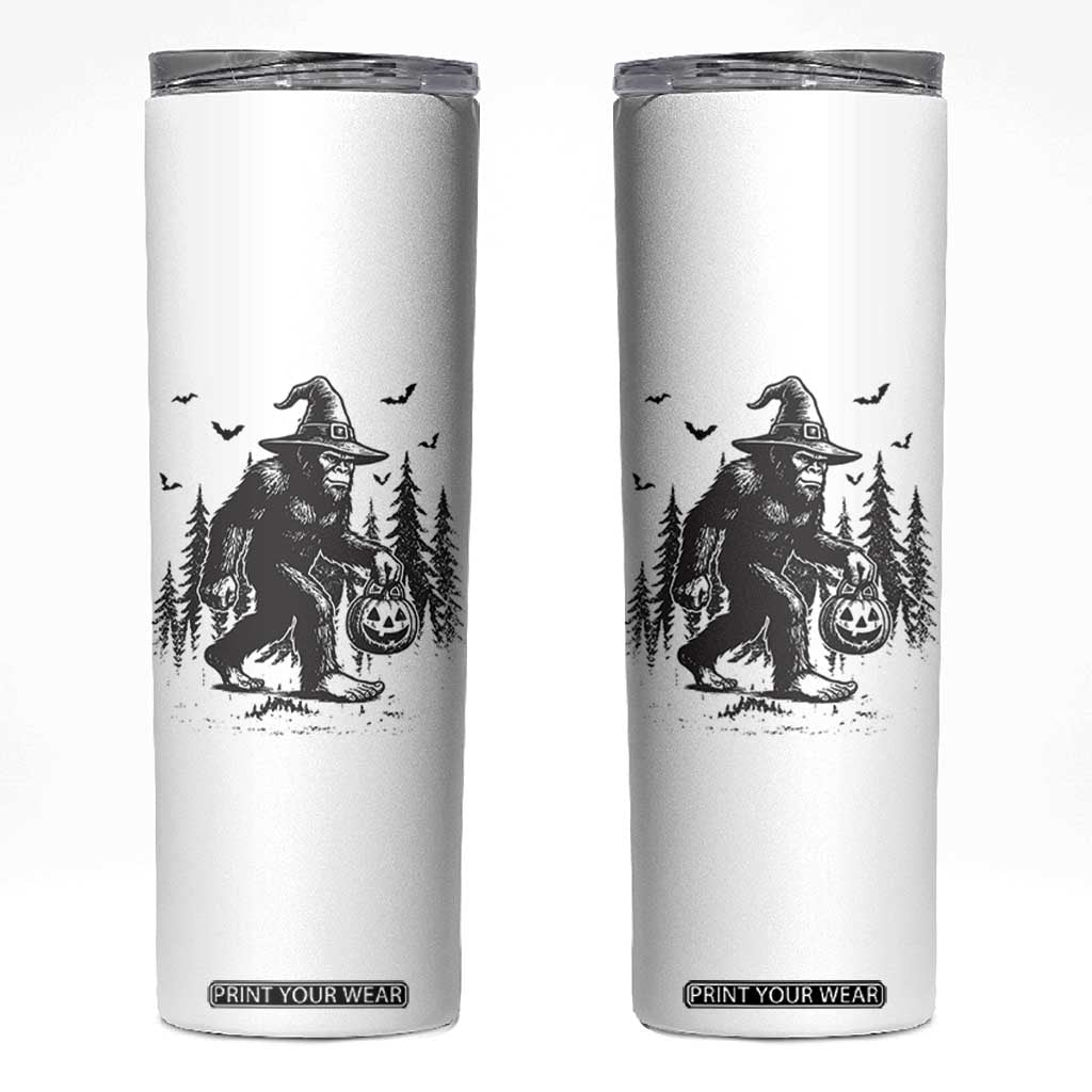 Funny Halloween Gift Skinny Tumbler Bigfoot Witch Costume TS12 White Print Your Wear