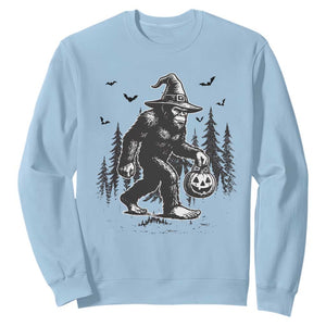 Funny Halloween Gift Sweatshirt Bigfoot Witch Costume TS12 Light Blue Print Your Wear