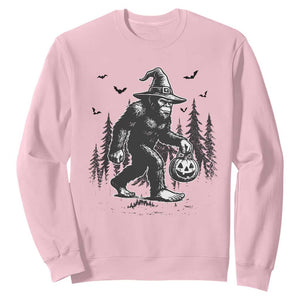 Funny Halloween Gift Sweatshirt Bigfoot Witch Costume TS12 Light Pink Print Your Wear