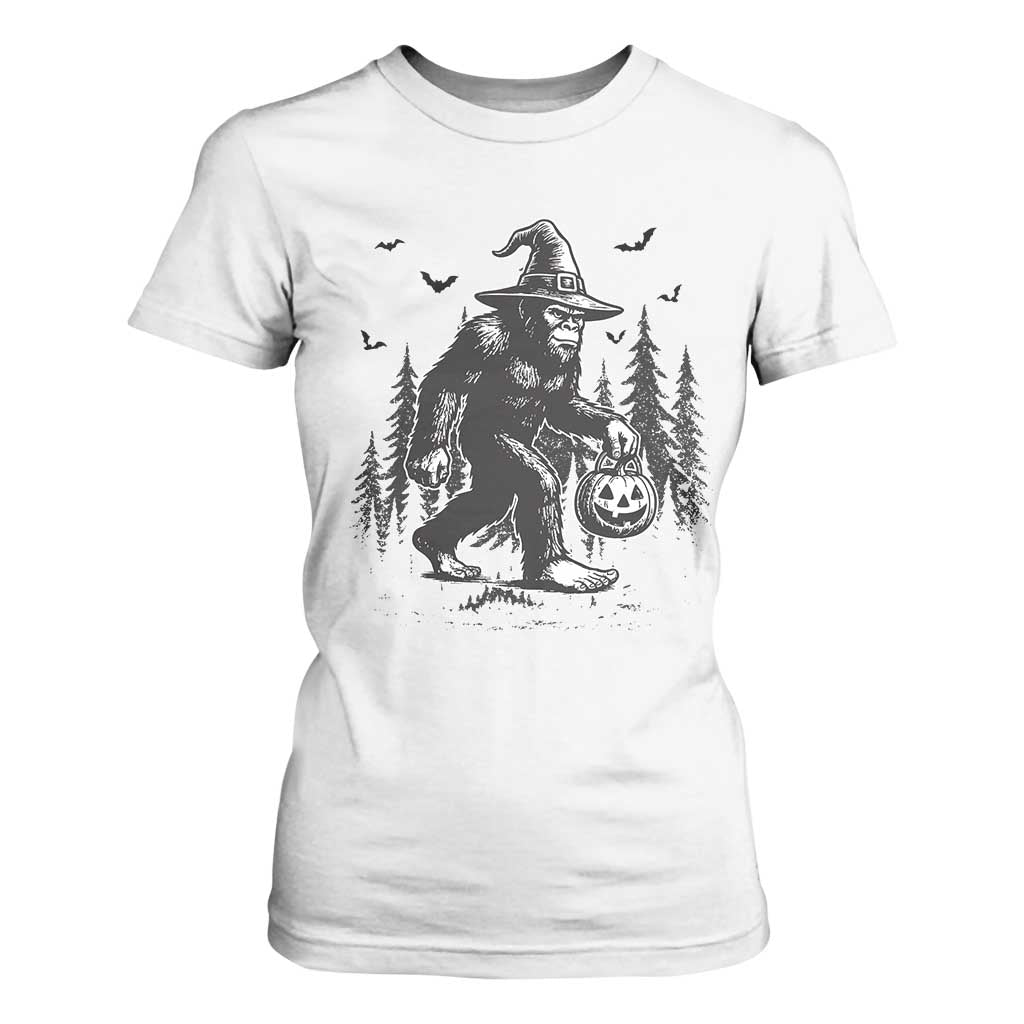 Funny Halloween Gift T Shirt For Women Bigfoot Witch Costume TS12 White Print Your Wear