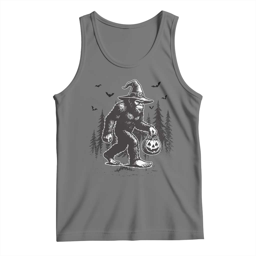 Funny Halloween Gift Tank Top Bigfoot Witch Costume TS12 Black Heather Print Your Wear