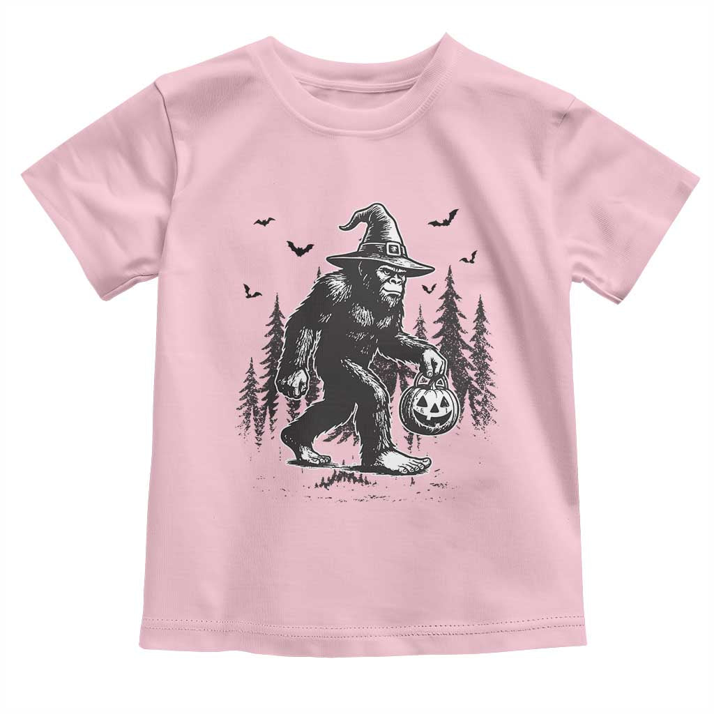 Funny Halloween Gift Toddler T Shirt Bigfoot Witch Costume TS12 Light Pink Print Your Wear