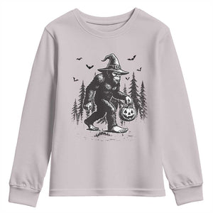 Funny Halloween Gift Youth Sweatshirt Bigfoot Witch Costume TS12 Ice Gray Print Your Wear