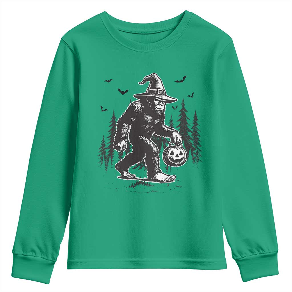 Funny Halloween Gift Youth Sweatshirt Bigfoot Witch Costume TS12 Irish Green Print Your Wear