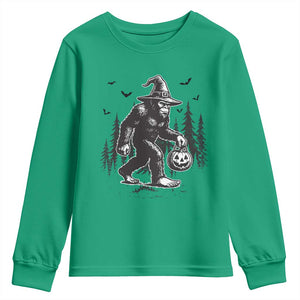 Funny Halloween Gift Youth Sweatshirt Bigfoot Witch Costume TS12 Irish Green Print Your Wear
