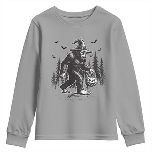 Funny Halloween Gift Youth Sweatshirt Bigfoot Witch Costume TS12 Sport Gray Print Your Wear