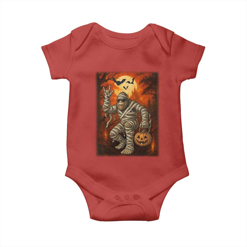 Halloween Mummy Bigfoot Baby Onesie Funny Cryptid Gift TS12 Red Print Your Wear